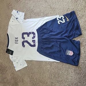 EMILY FOX #23 USWNT NIKE TEAM USA SOCCER JERSEY & SHORTS KIT NWT YOUTH XL